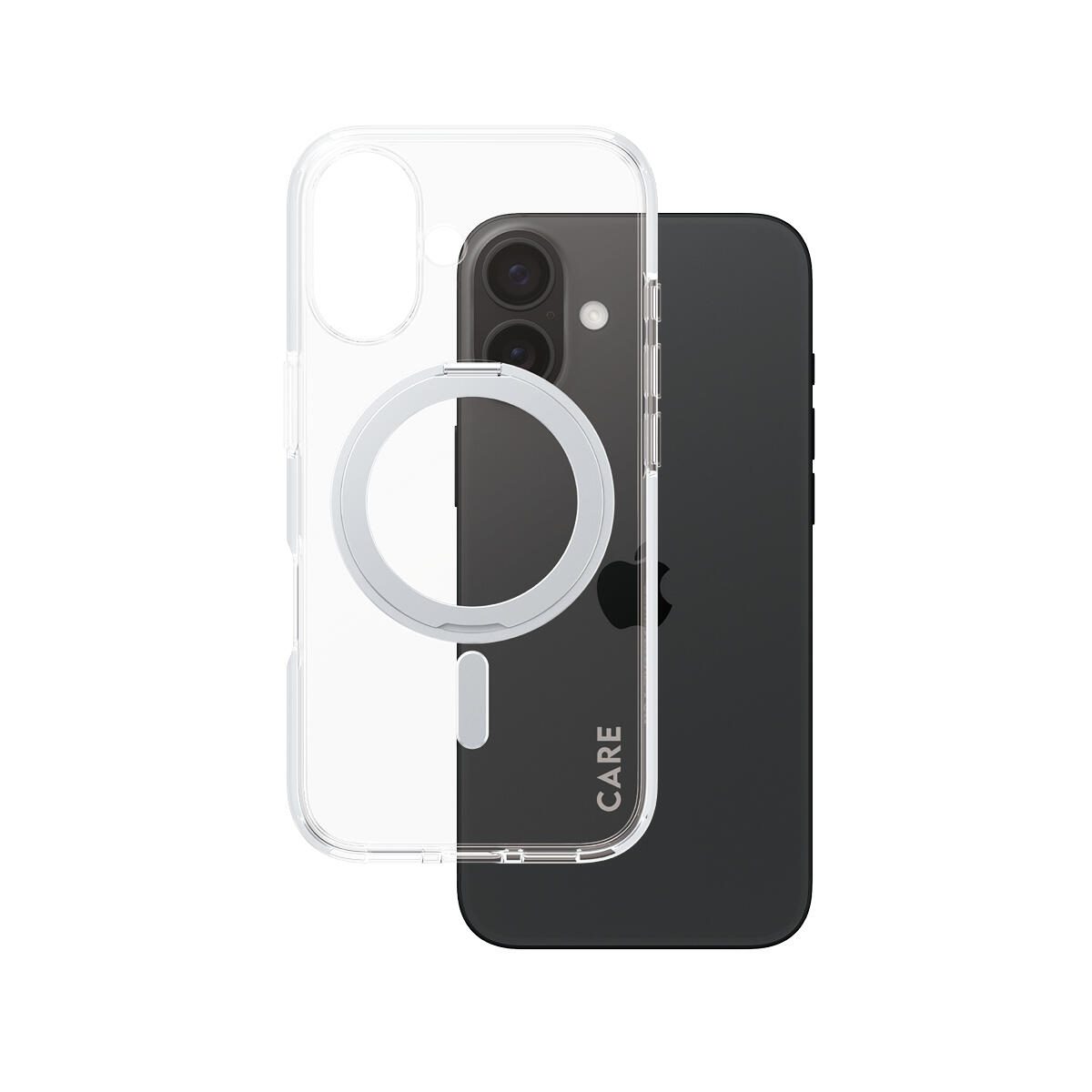 CARE by PanzerGlass® Feature Case Transparent Silber Kickstand & MagSafe für iPhone 16 CARE by PanzerGlass® Feature Case Transparent Silber Kickstand & MagSafe für iPhone 16